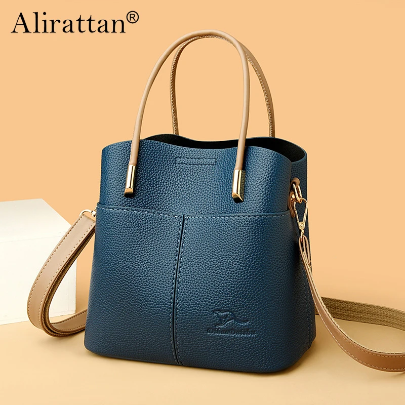 

Alirattan 2022 New Autumn and Winter Vintage Bucket Bag Women's Bag Premium One Shoulder Crossbody Bag Fashion Versatile Handbag