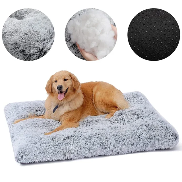 2025 Dog Bed Pet Warm Sleeping Mat Pet Bed Soft Plush Pet Blanket Bed Dog Anti-Slip Pet Bed Mat Cat Fluffy Comfy Large Dogs Bed 3