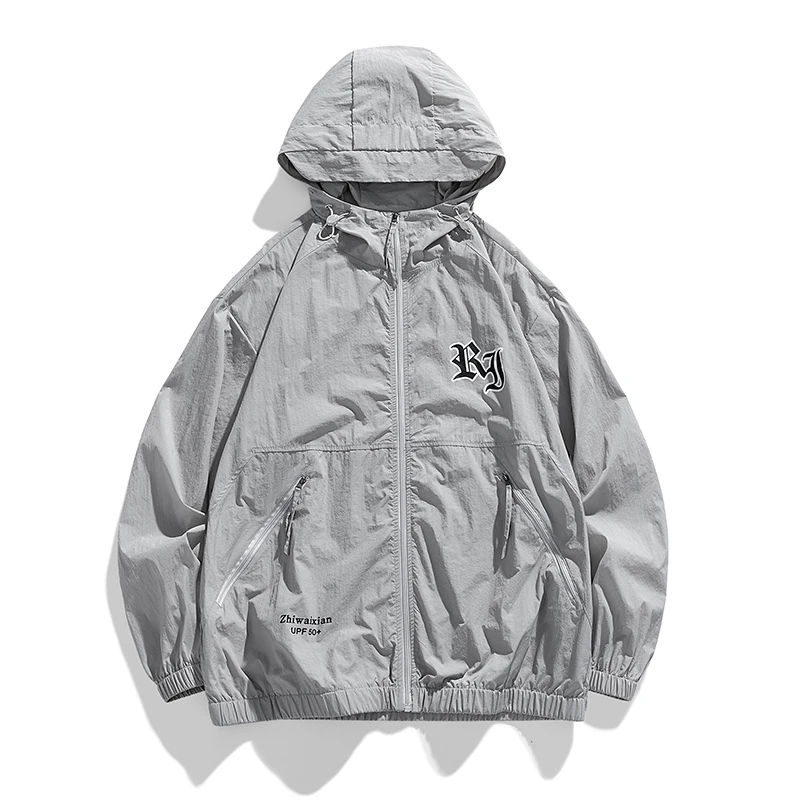 

Новинка 2024, летняя тонкая кожаная куртка с защитой от солнца, мужской однотонный дышащий ультратонкий топ свободного покроя, одежда для спорта на открытом воздухе, пальто с капюшоном