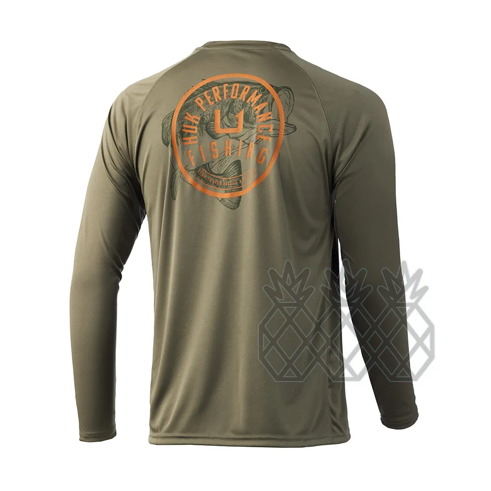 HUK Men's Long Sleeve Fishing Shirt Outdoor UV Clothing Summer