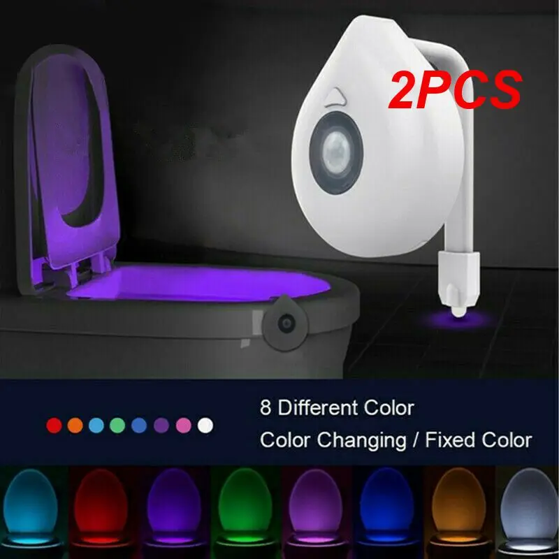 2PCS Coquimbo 16 Colors Motion Sensor Toilet Light Battery Operated Backlight For Toilet Bowl Fit For Any Toilet Bathroom Night