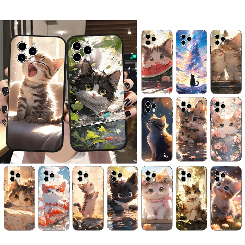 

Cute Cat Phone Case For iphone 15 14 Pro Max 13 12 11 Pro Max XSMax XR 12 13 mini 14 Plus