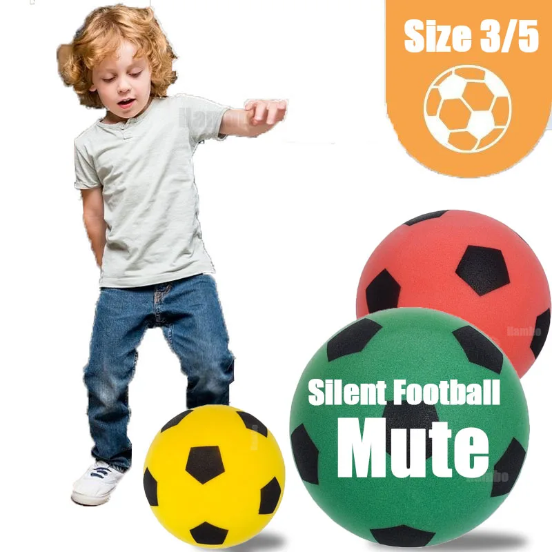 

Silent Football Indoor Practice PU Soccer Ball Mute Bouncing Foam Ball Air Bounce Silent Basketball Children Sports Toy Games