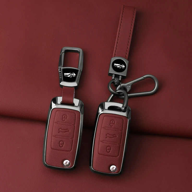Key Case Car Metal Key Case Cover Shell Fob For VW Volkswagen Polo Tiguan Passat Golf Jetta Lavida Skoda Octavia Shell Accessories