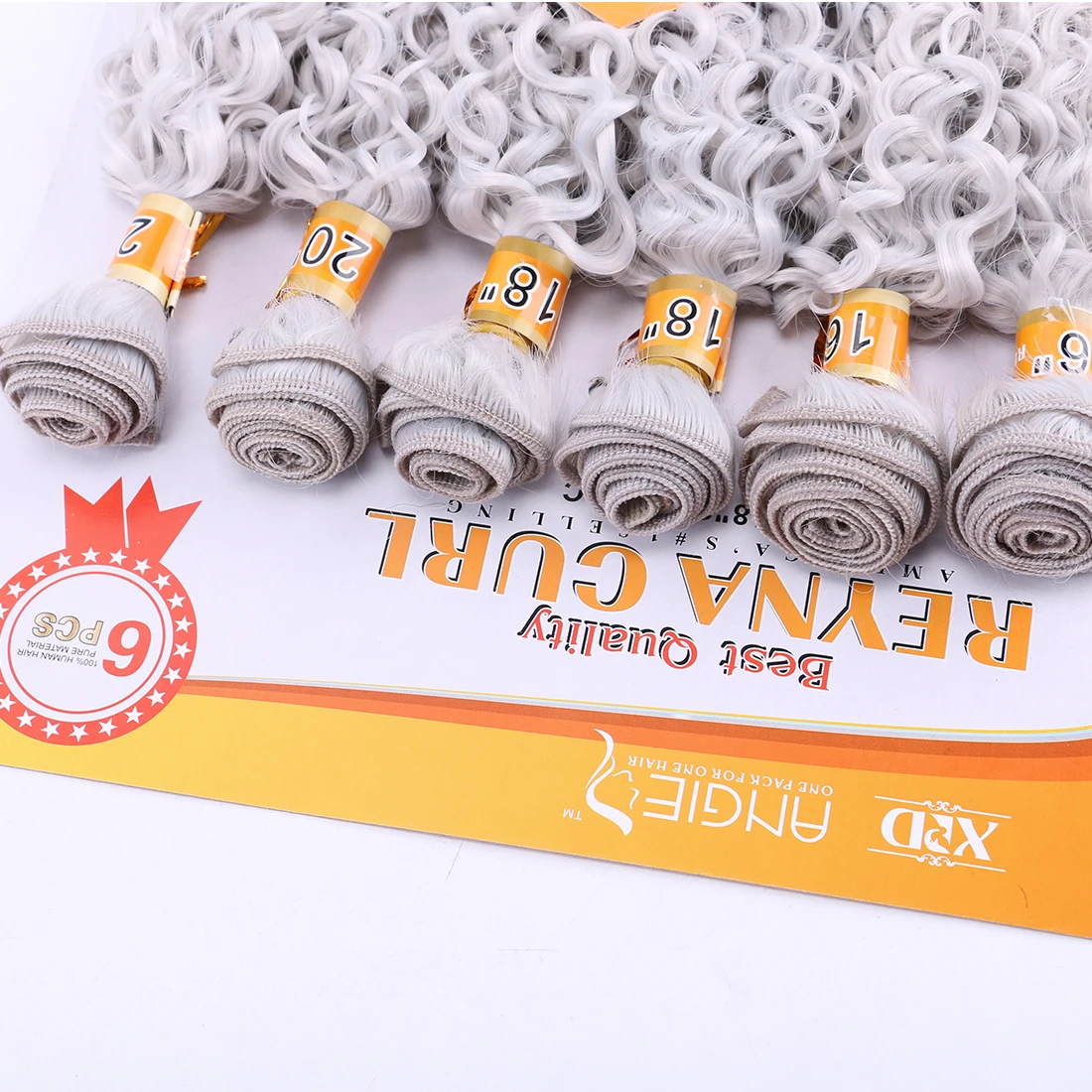 6-Pack Synthetic Kinky Curly 16-20 Inches Silver Grey High Temperature Braided Hair Extensions for Black Women