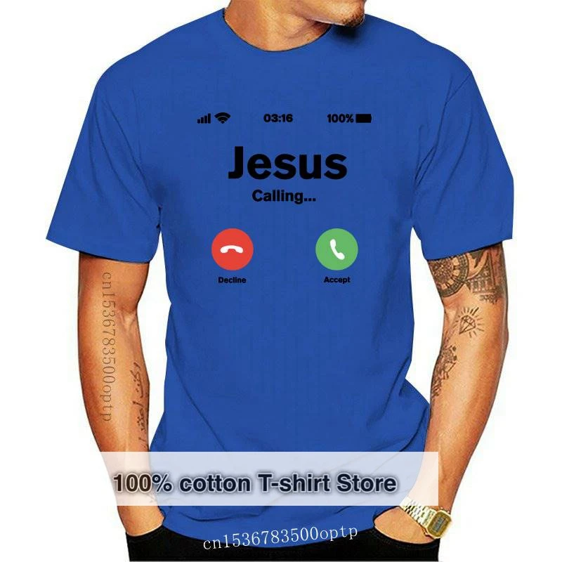 New Jesus T Shirt Funny Calling Accetta O Decline This Domanda Design Faith Tshirt Casual T-Shirt Alla Moda Top Tees