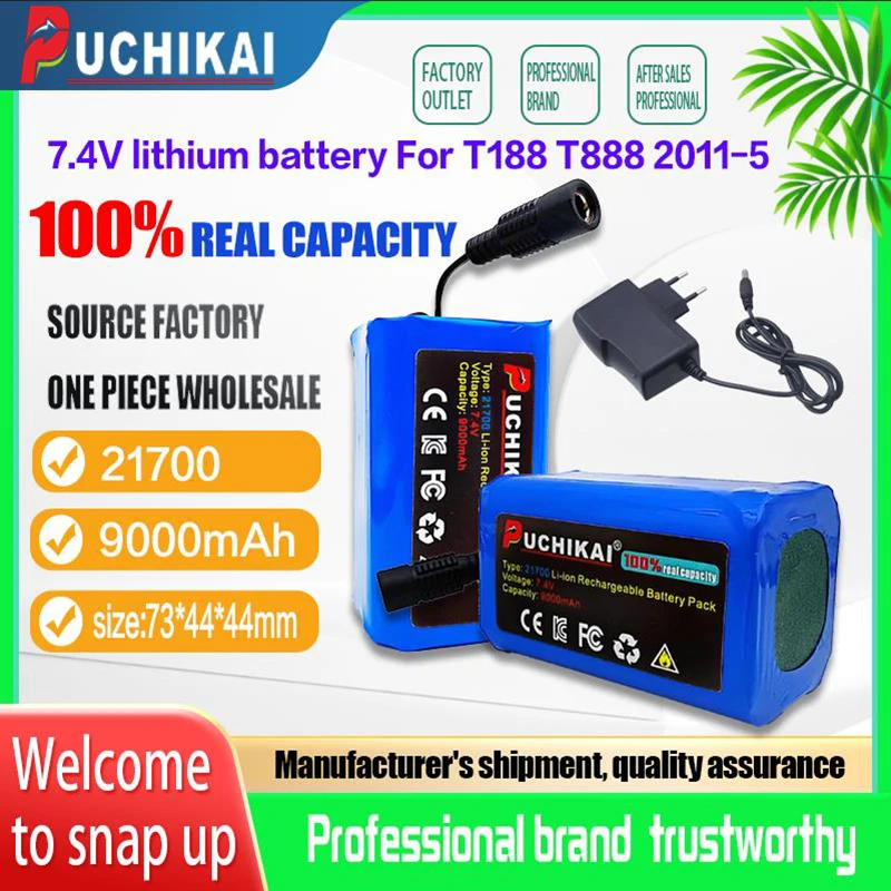 

lamp 2s2p 7.4V 9.0Ah 21700 battery for T188 T888 2011-5 V007 C18 H18 remote control RC bait boat parts 100% true capacity