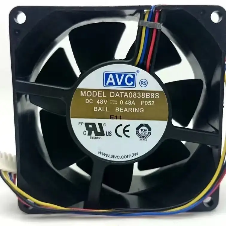 AVC DATA0838B8S 8038 80*80*38mm DC 48V 0.48A 4핀 서버 축방향 냉각 팬용 원본