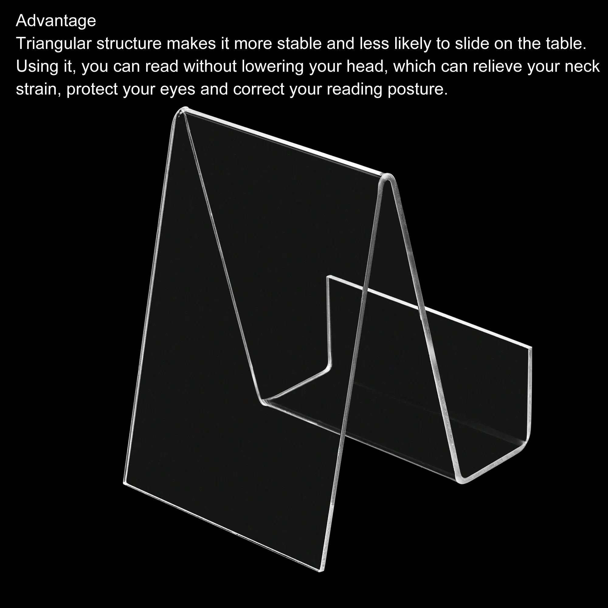 높이 아크릴 책 스탠드, 투명 아크릴 디스플레이 스탠드, 레벨 데스크탑 책 디스플레이 거치대, 데스크탑 책장 독서용, 4 개, 105mm