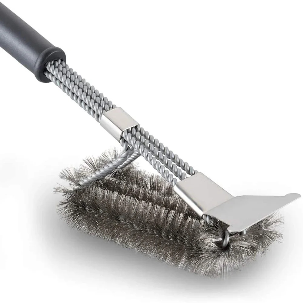 Barbecue Grill Cleaning Brush Stainless Steel Wire BBQ Brush Cleaning Tools Non-stick Barbecue Accessories