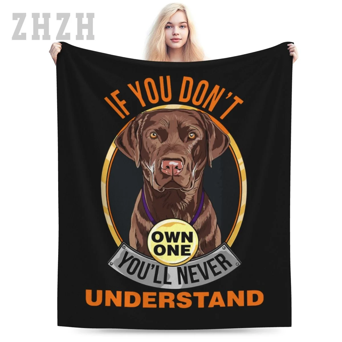 

Blanket Chocolate Lab Labrador Retriever Lover Flannel Multifunction Camping Sofa Cover Keep Warm
