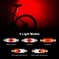 Enquêter arrière de vélo avec clignotant, aste par USB, télécommande sans fil, lumière iodée de sécurité à 5 modes pour vélo de route et VTT 4