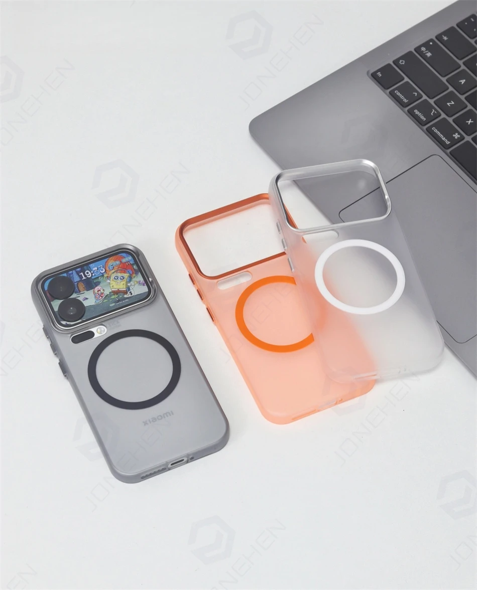 Magnetic Alloy Lens Matte Frosted Shockproof Case - Transparent Skin Feel Finish