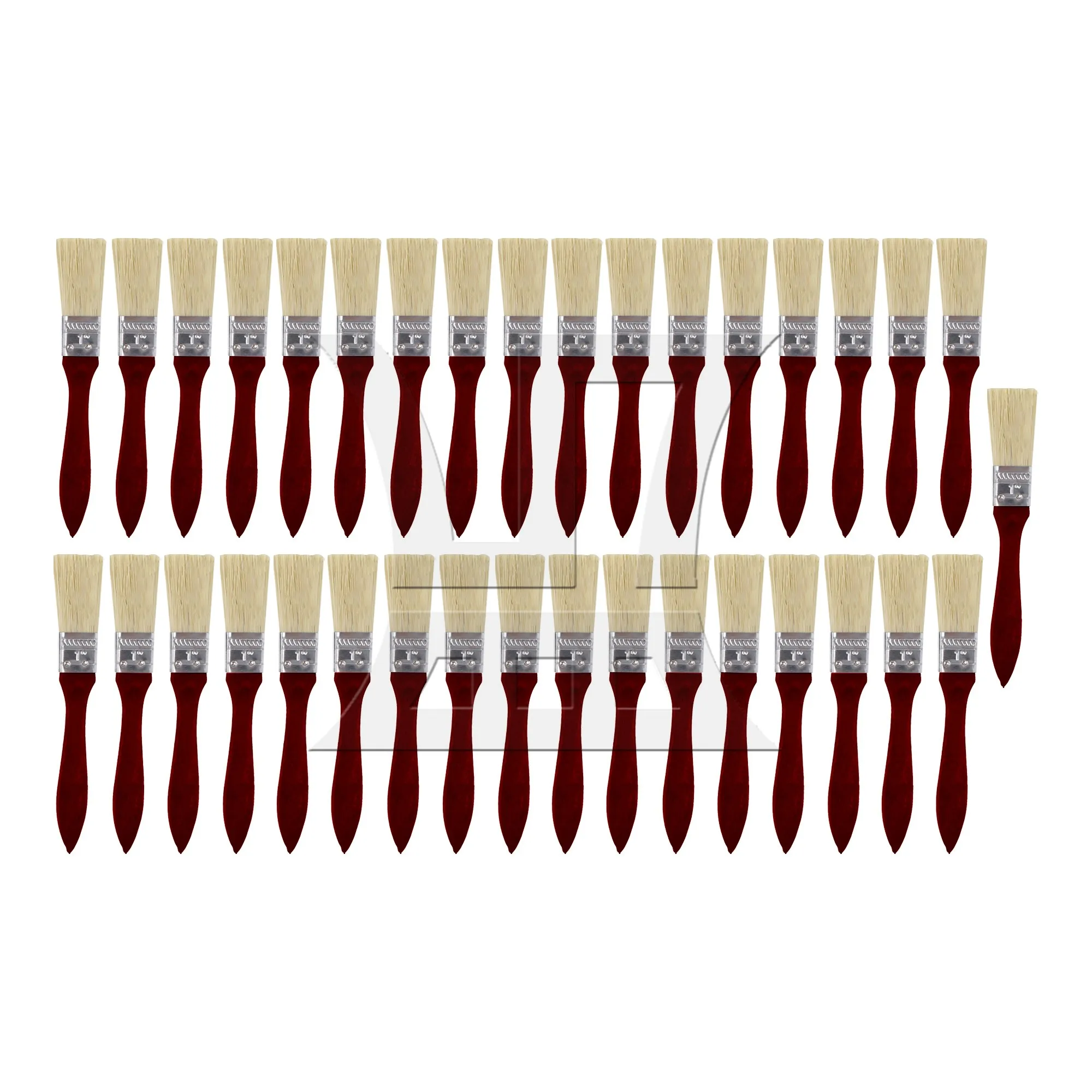 35 Pcs Mahogany Color Thin Handle Paint Brush for Art Painting 1 Inch
