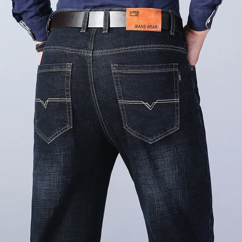Men Stretch Slim Fit Pants Comfortable Soft Business Fashion Straight Casual Denim Trousers Male Brand Clothing jeans trousers