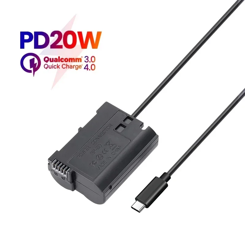 Type USB C TO EN-EL15 Dummy Battery DC Power AC Adapter for Nikon D7000 D7100 D7200 D750 D800E D810A Z5 Z6 Z7 II Camera Charger