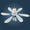 LED ceiling fan light E27 with remote control dimming 3-speed adjustable wind speed suitable for living room study home use 5