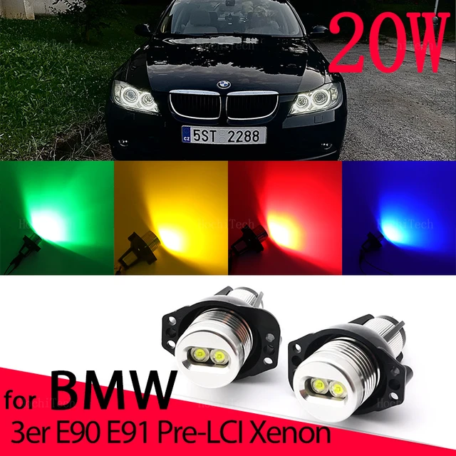 For BMW E90 E91 LCI with Halogen Headlamps 20W Angel Eyes Halo