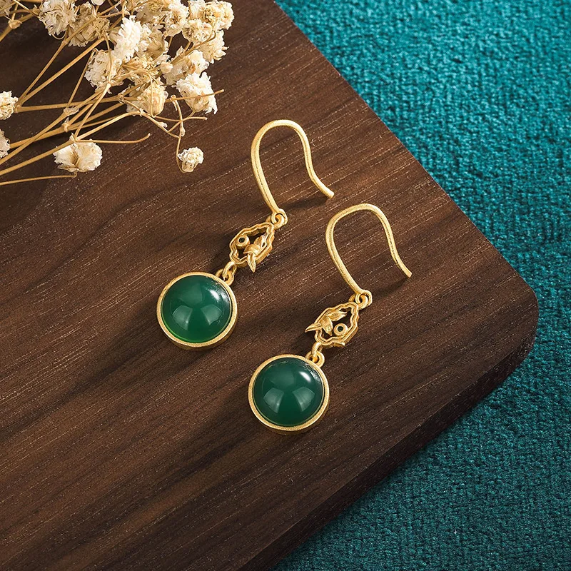 

Женские серьги в этническом стиле, изящные серьги золотого цвета в китайском ретро-стиле, вечерняя бижутерия, модные серьги, лето 2023