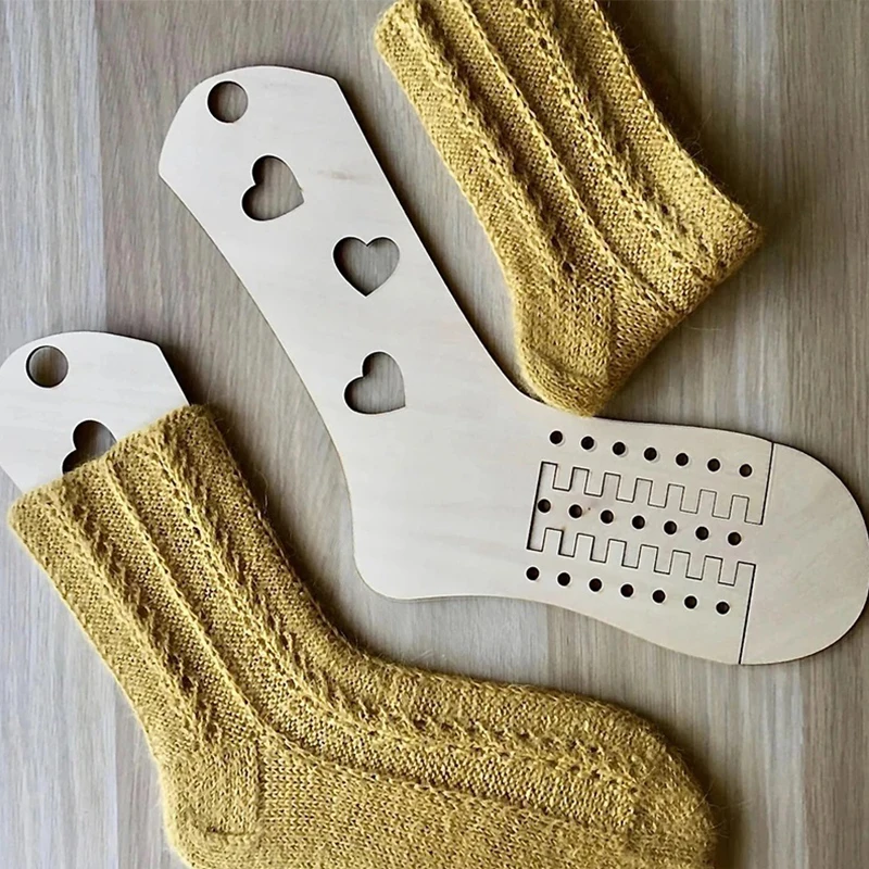 2Pcs Wooden Sock Blocker Stretchers Stocking Display Weave Yarn Handicrafts  Gift For Knitters Handmade Hand Knitting Mold Tools