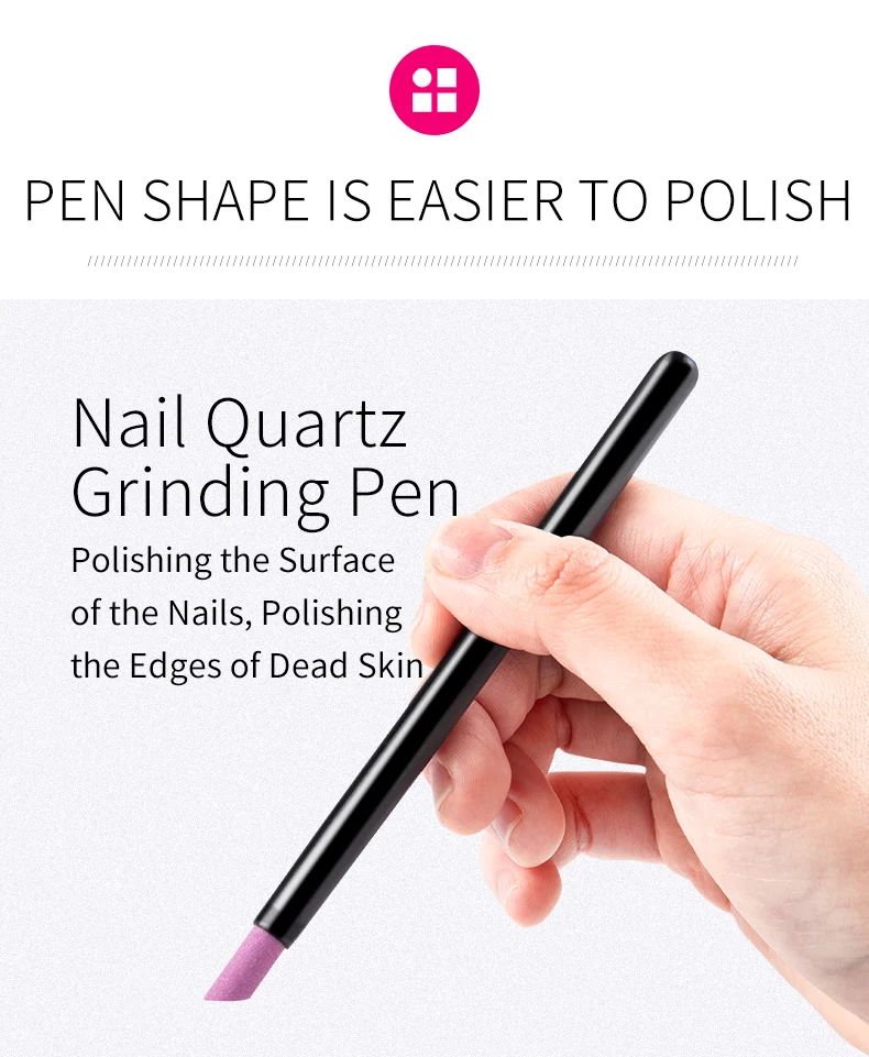 Description Picture 5 of item5Pcs Quartz Pen Nail  Cuticle Pushers Nail Polish Manicure Stick Nail Files Grinding Pen Dead Skin Remover for Natural Nail