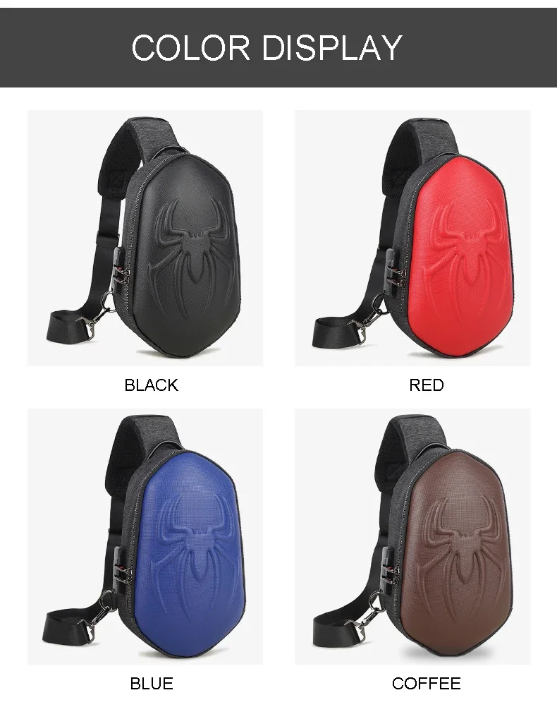USB-Lade Mode Streetwear Sling Pack Crossbody Motorrad Rucksack für College Student Unisex Lauf Brusttasche für Männer – Detail 8