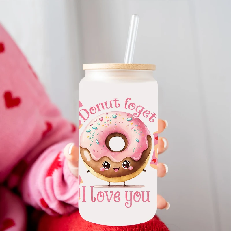 UV DTF Donuts, ice cream Transfer Happy Juice Printed Sticker For The 16oz Libbey Glasses Wraps Bottles D9701
