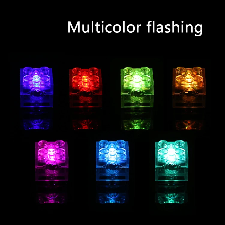 Moc Creative Luminous Led Lights Brick 2X2 DIY Enlighten Classic Flashing Building Blocks Compatible with Assembles Particles building block toy building block toys building block kits building block accessories