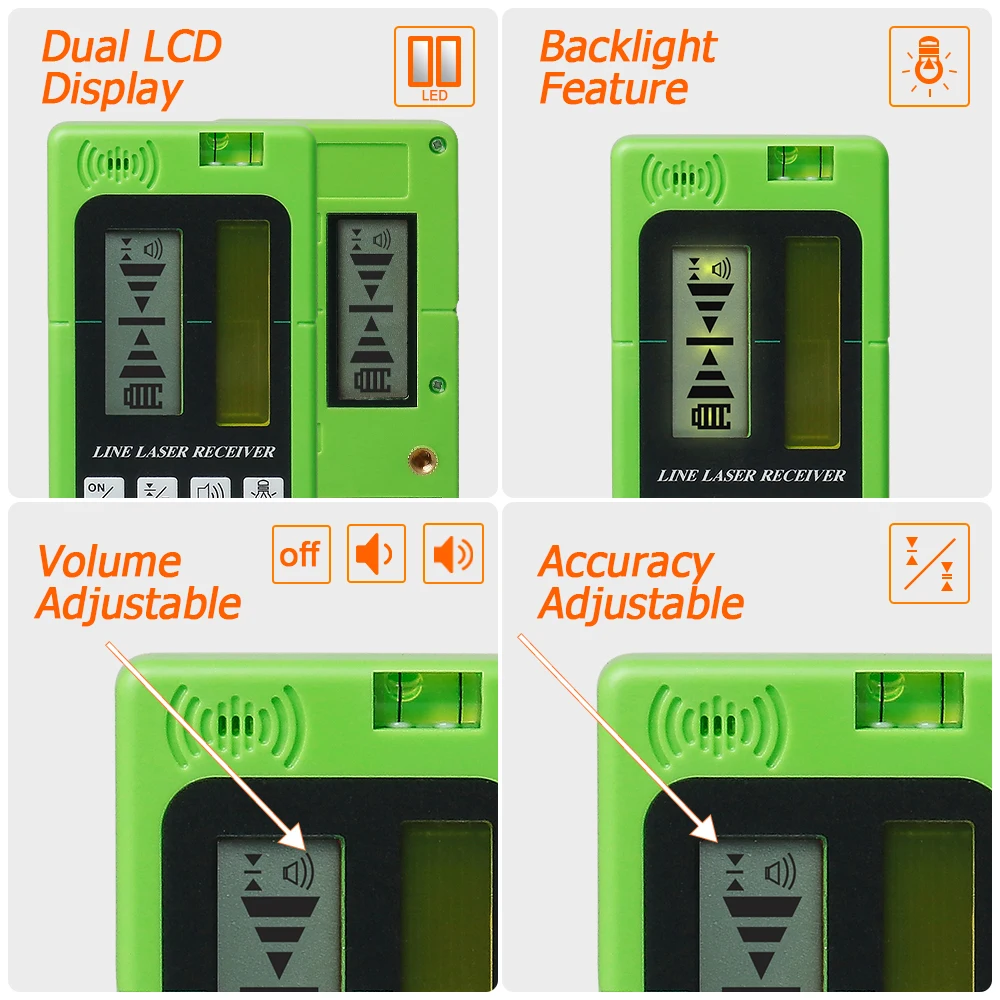 LR-5RG Laser Detector Green/ Red Laser Level Beam Receiver For Outdoor Indoor Se
