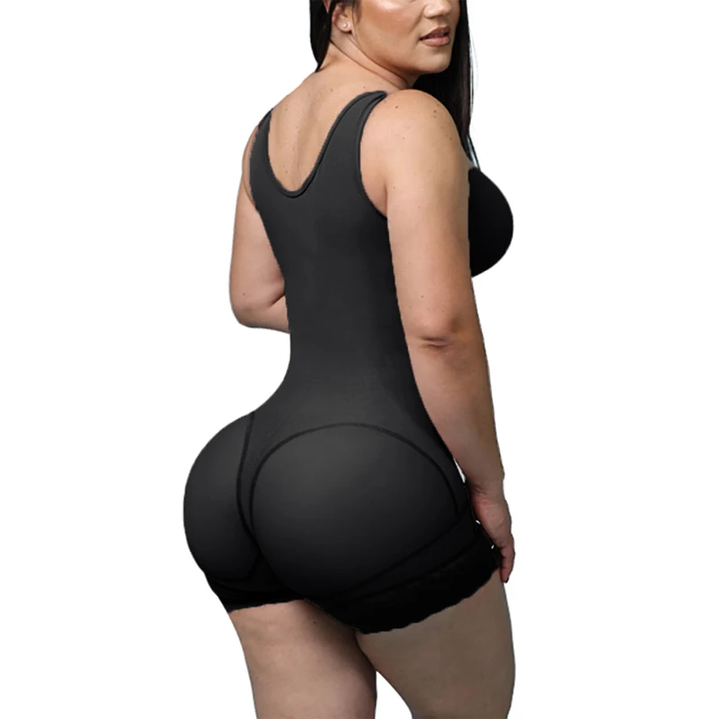 High Compression Girdle With Sleeveless Bra Slimming Bodysuit With Zipper Waist Trainer Body Shaper Tummy