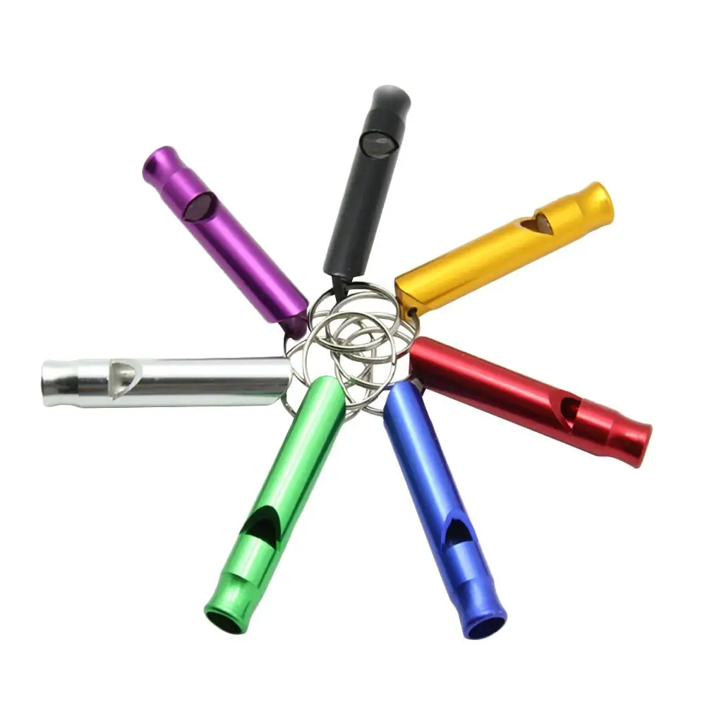 6 Pcs Premium Aluminum Survival Whistle For Camping Safety Equipment Emergency Tools Hiking Accessories Outdoor Gadgets