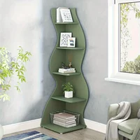Modern 5-Tier Corner Bookshelf Wall Mounted Floating Shelves Unit Space Saving Storage for Living Room Home Office Bookcase. 4