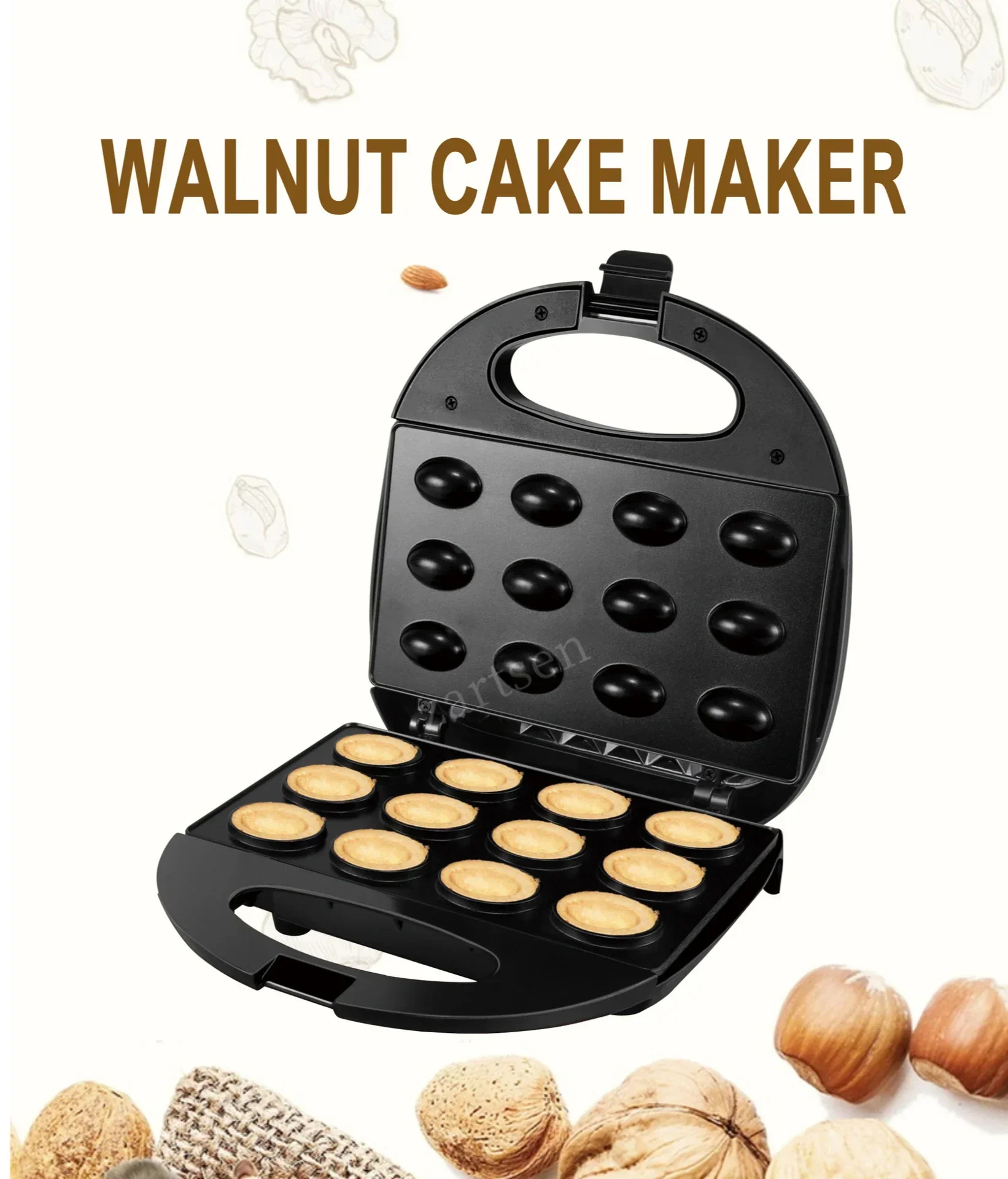Description Picture 2 of itemHouselin Electric Walnut Cake Maker, 12 Wells 750w Waffle Maker, Automatic Mini Nut Cooking