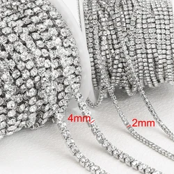 1 - Meter Stainless Steel Crystal Rhinestone Trim Chain - 4mm (Steel Color)
