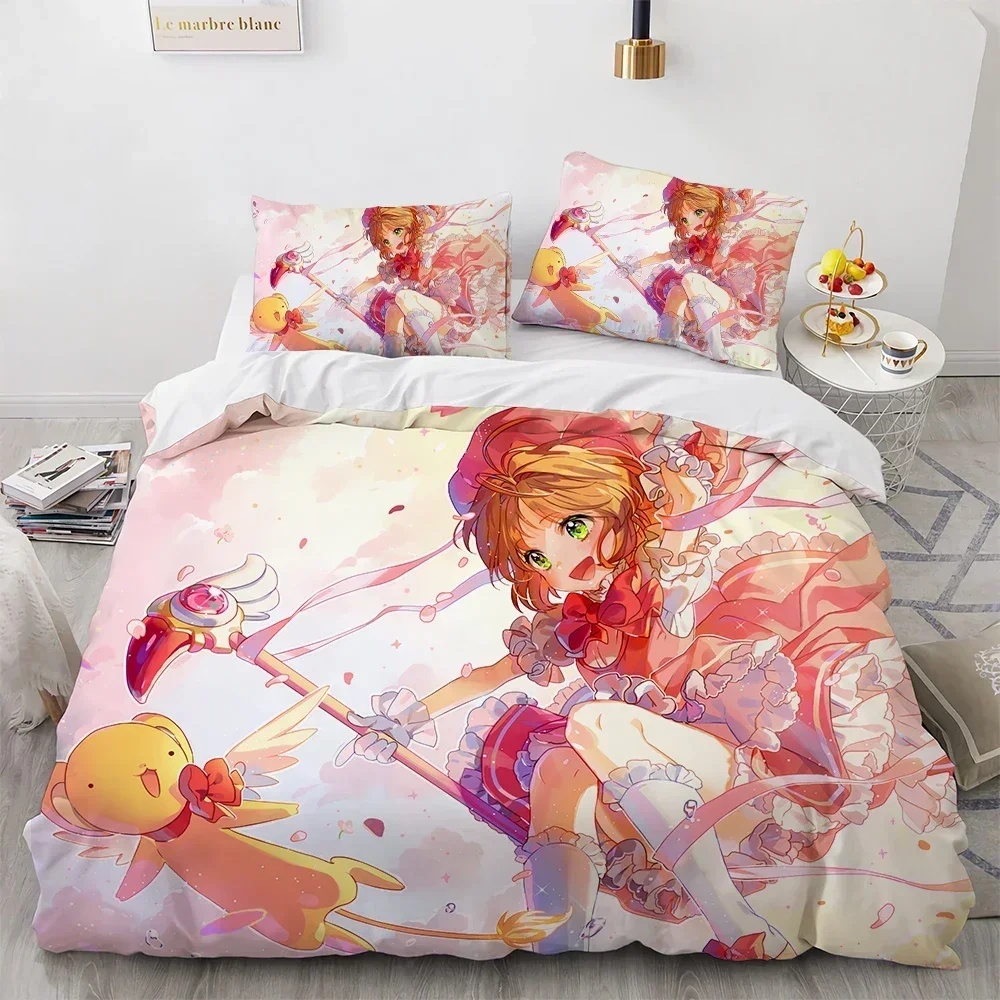 Anime Cardcaptor Sakura Bedding Set Duvet Cover Bedroom Comforter Covers Single Twin King Size Quilt Cover Home Textile 2/3PCS