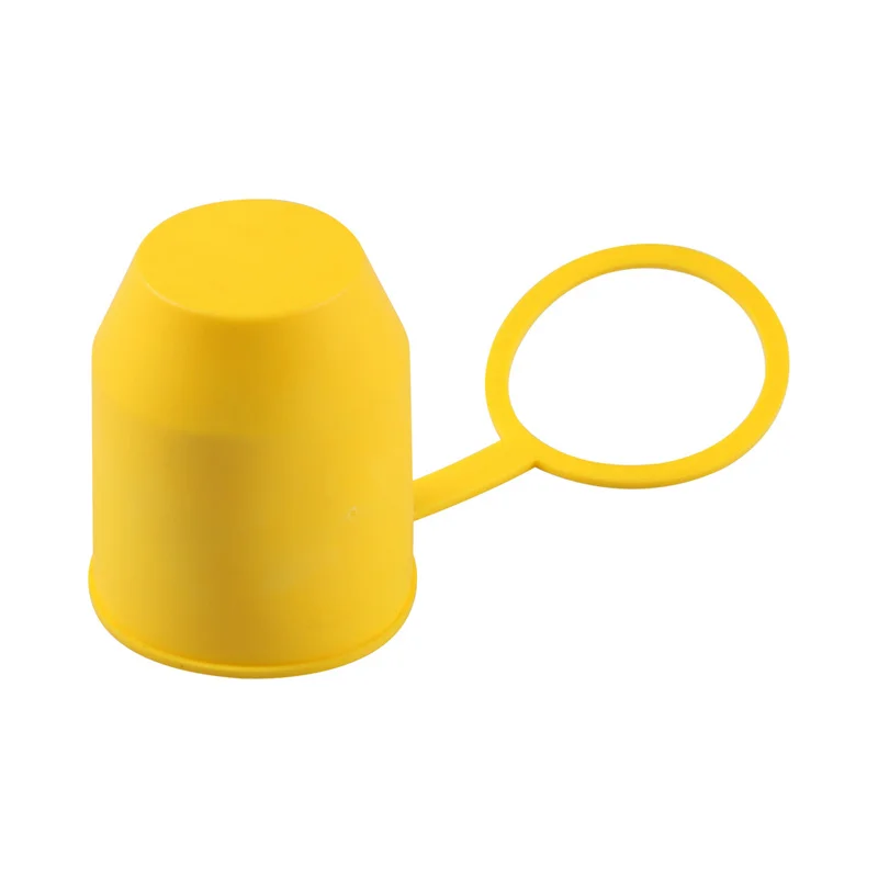 4 Tappi Coprigancio Traino Universali 50mm In PVC Nero, Con Anello Di Sicurezza, Per Auto, Camper, SUV - 4