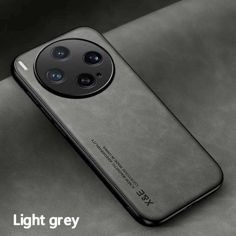 Leather Phone Case with Metal Plate Support and Car Holder Compatibility