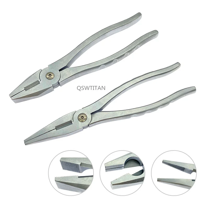Orthopedics Nice Flat Nose Pliers with Serrated Jaws Veterinary Orthopedics Instruments