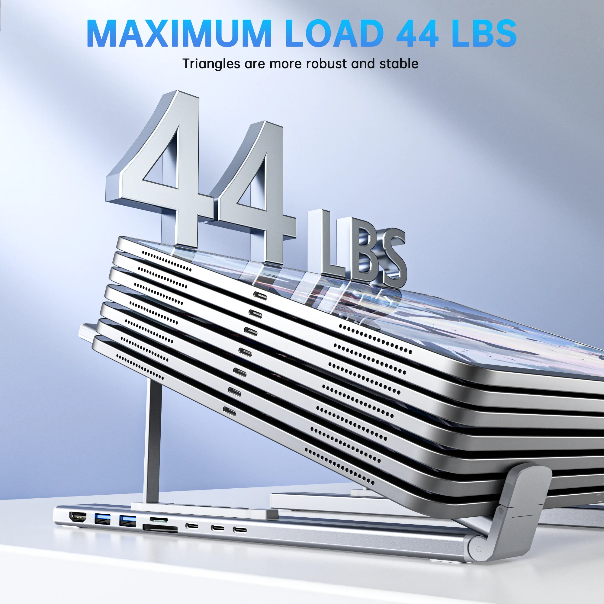 8-in-1 USB-C Laptop Stand With Docking Station Universal USB C thumbnail 6
