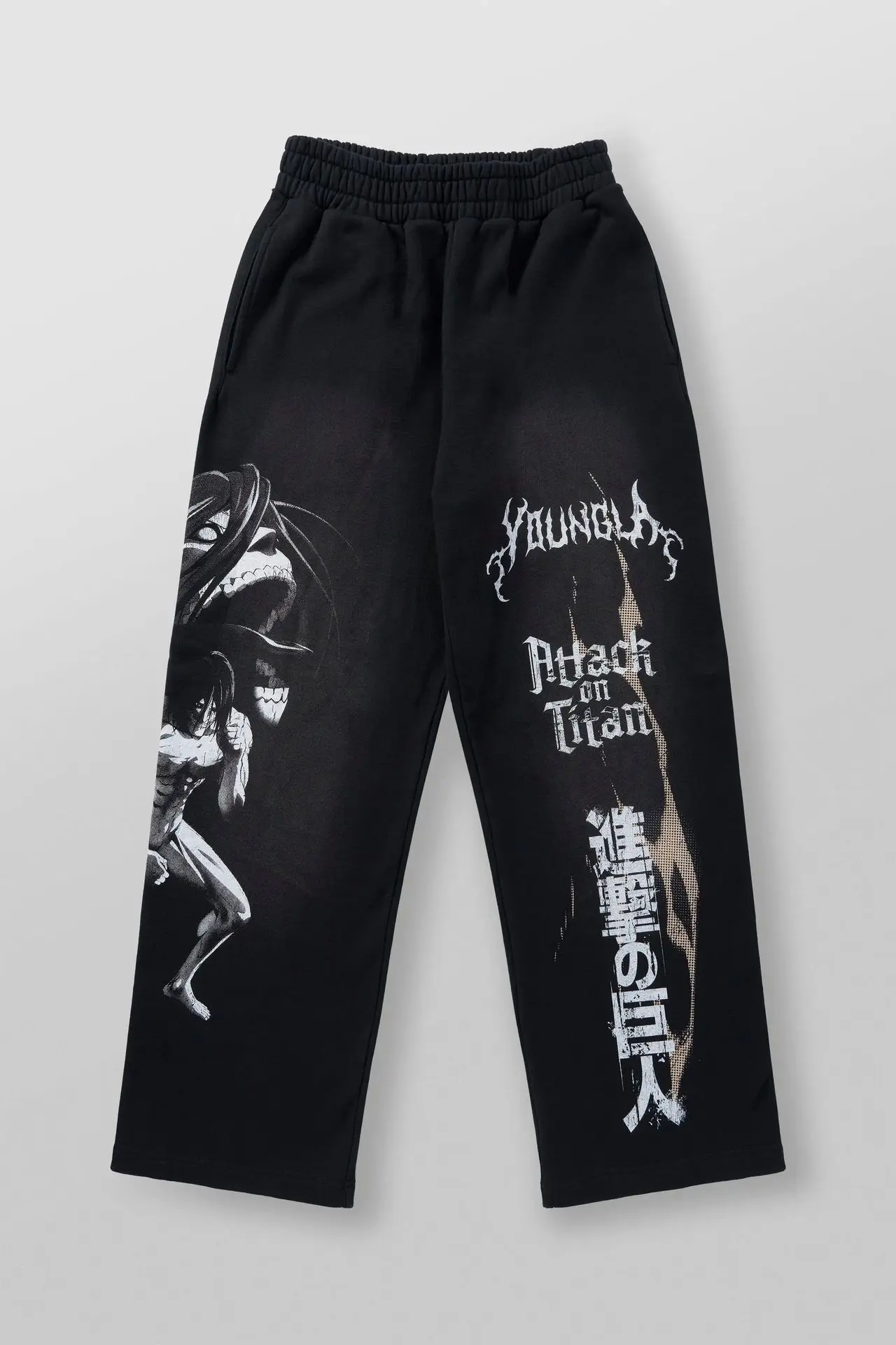 American co branded anime Attack on Titan: Slow Runner Cotton looped printed wide leg casual pants 4