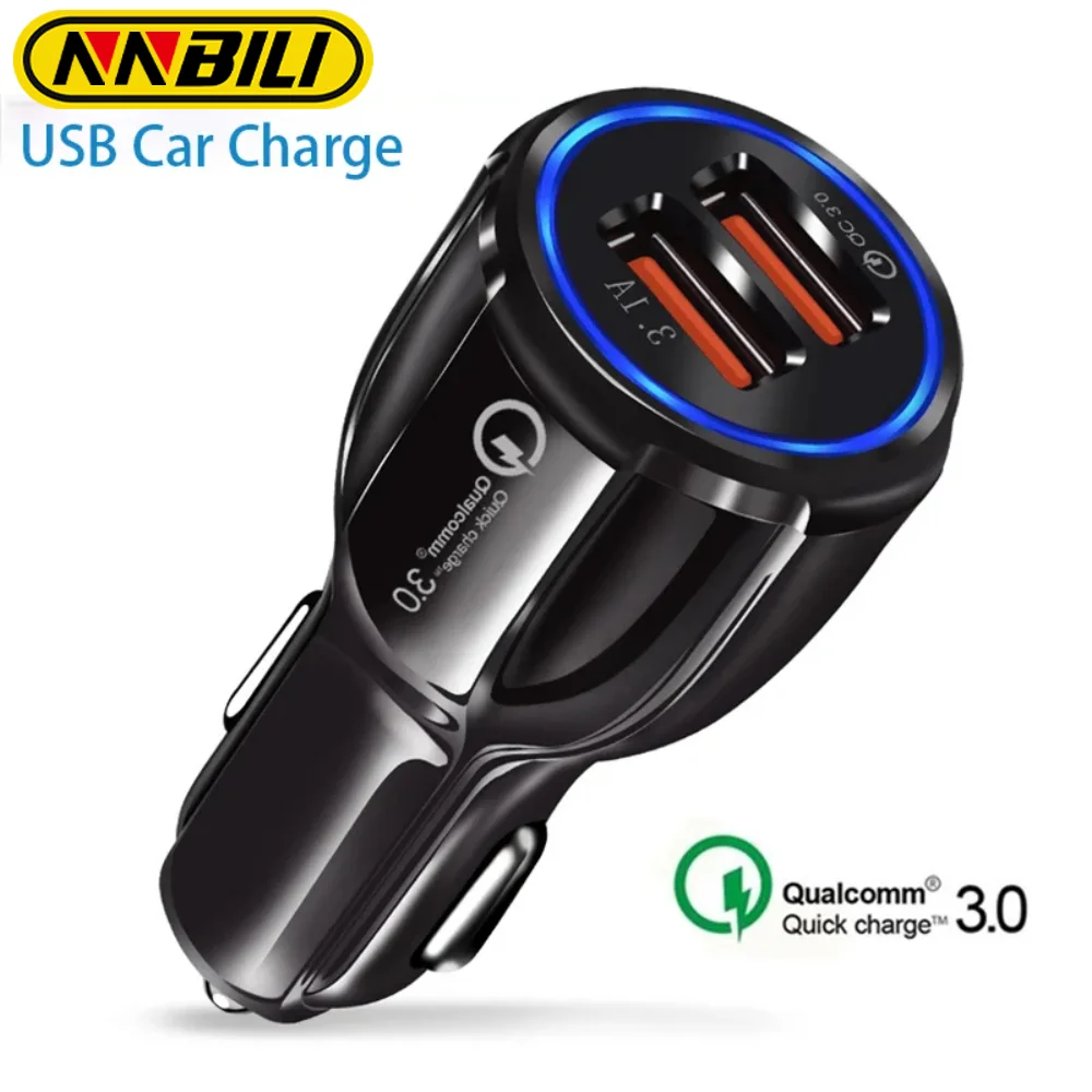 30W Quick Charge 3.0 Dual USB Car Charger 5V6A Fast Car Charging Mobile Phone Charger iPhone Xiaomi Sumsang Adapter