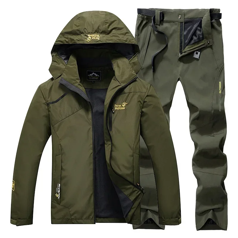 New Spring Autumn Waterproof Windproof Fishing Suit Set Thin Hooded Fishing  Jacket Breathable Quick Dry Fishing Clothes