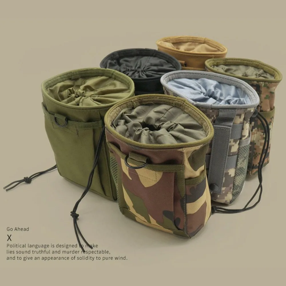 Tactical Molle Drawstring Magazine Dump Pouch Utility Belt Fanny Waist Pack Holster Bag Hunting Ammo Pouch