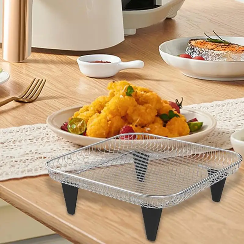 

Stainless Steel Air Fryer Grill rack Stackable Grid Grilling Rack 3 layers Air Fryer Rack Tray BBQ Grill Rack Kitchen Accessory