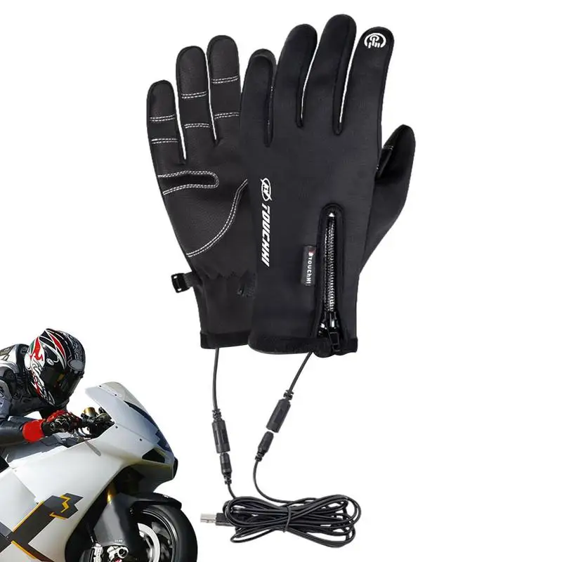 Heated Cycling Gloves Electric Heated Hand Warmer USB Winter Warm Gloves For Cycling Outdoor Hiking Motorcycle