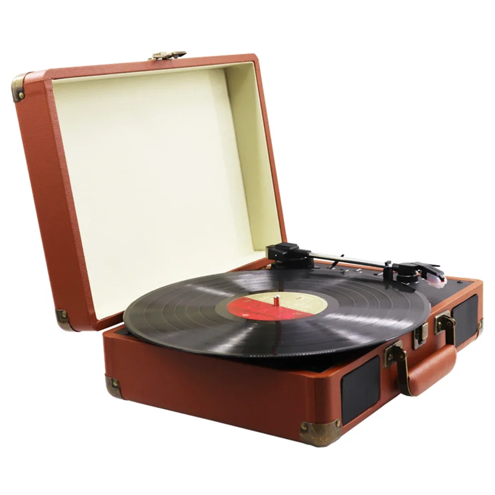 Retro Vinyl Record Player Bluetooth-Compatible Turntable Record Player Nostalgic Style for Entertainment
