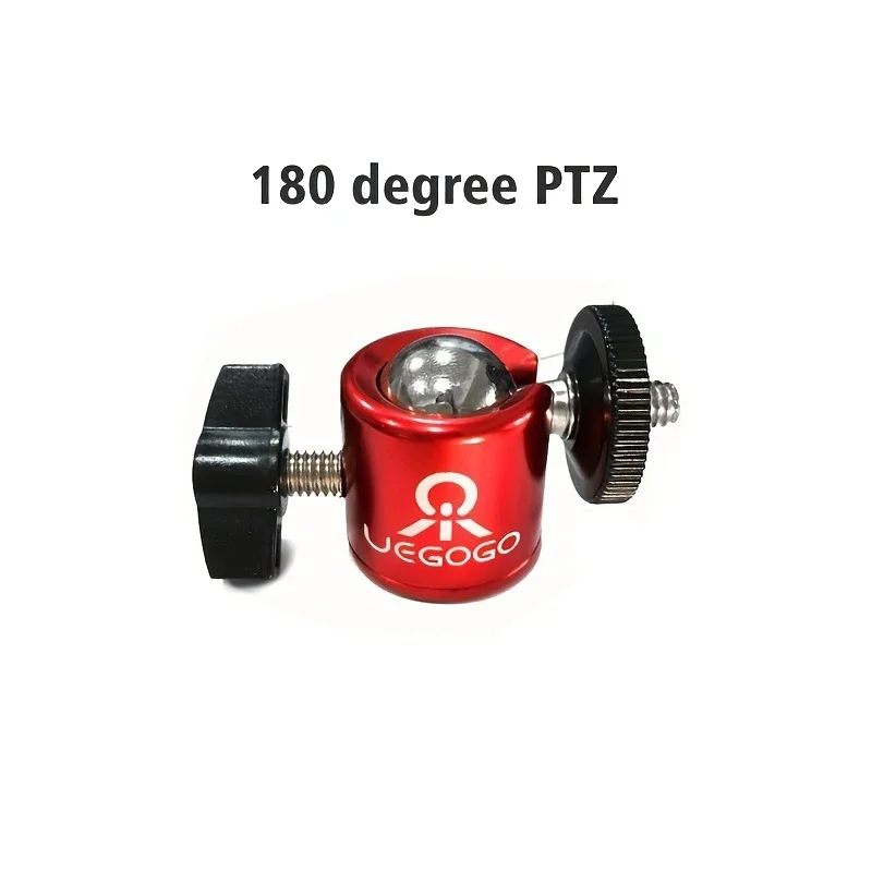 Tripod Ball Head Hot Shoe 1 4 Screw Hole Camera Head Adapter Red Ball Head With Lock LED Light Flash Bracket For DSLR Cameras