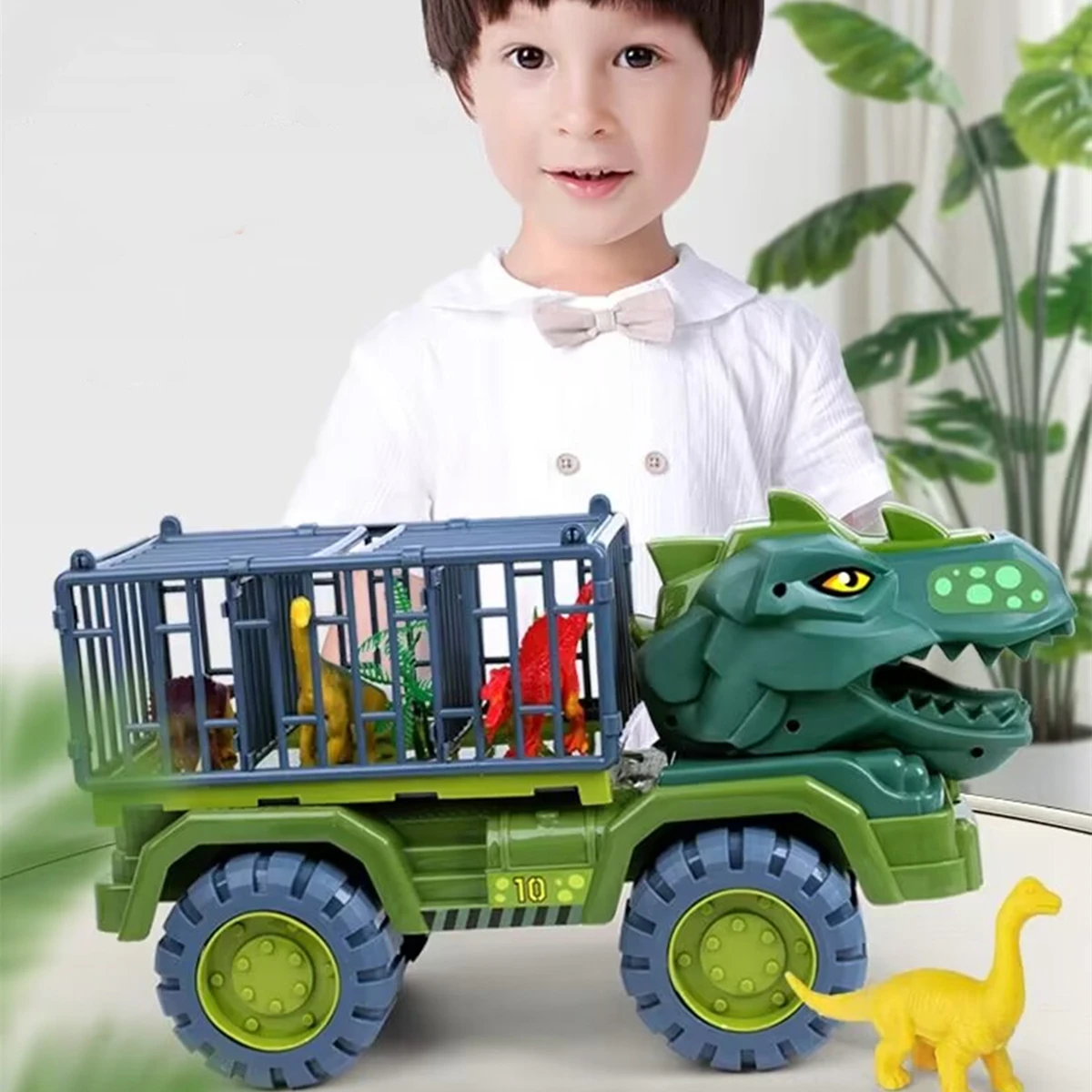 4pcs/1pcs kids Brinquedo De Construção Dinossauro Desenho De Carro  Escavadeira Caminhão De Basculante , Educativo diy Infantil