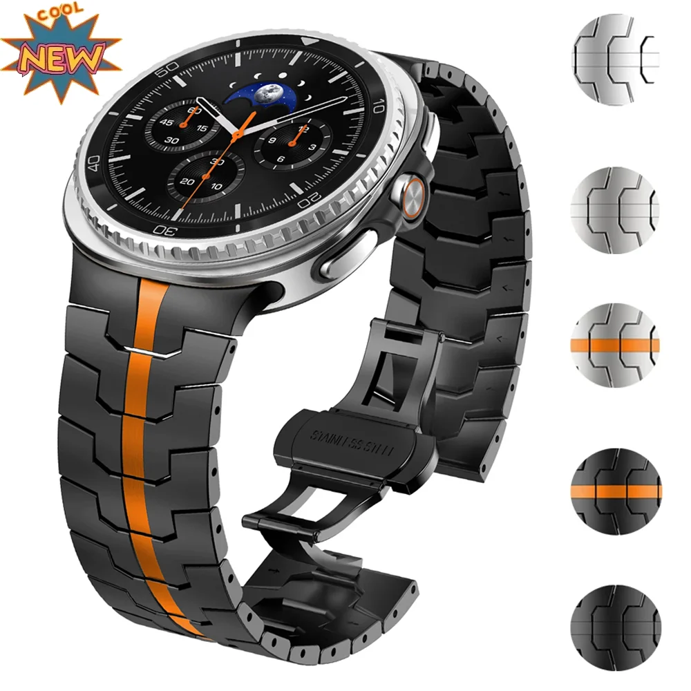 Elegant Stainless Steel Watch Bracelet Band in Metal Finish