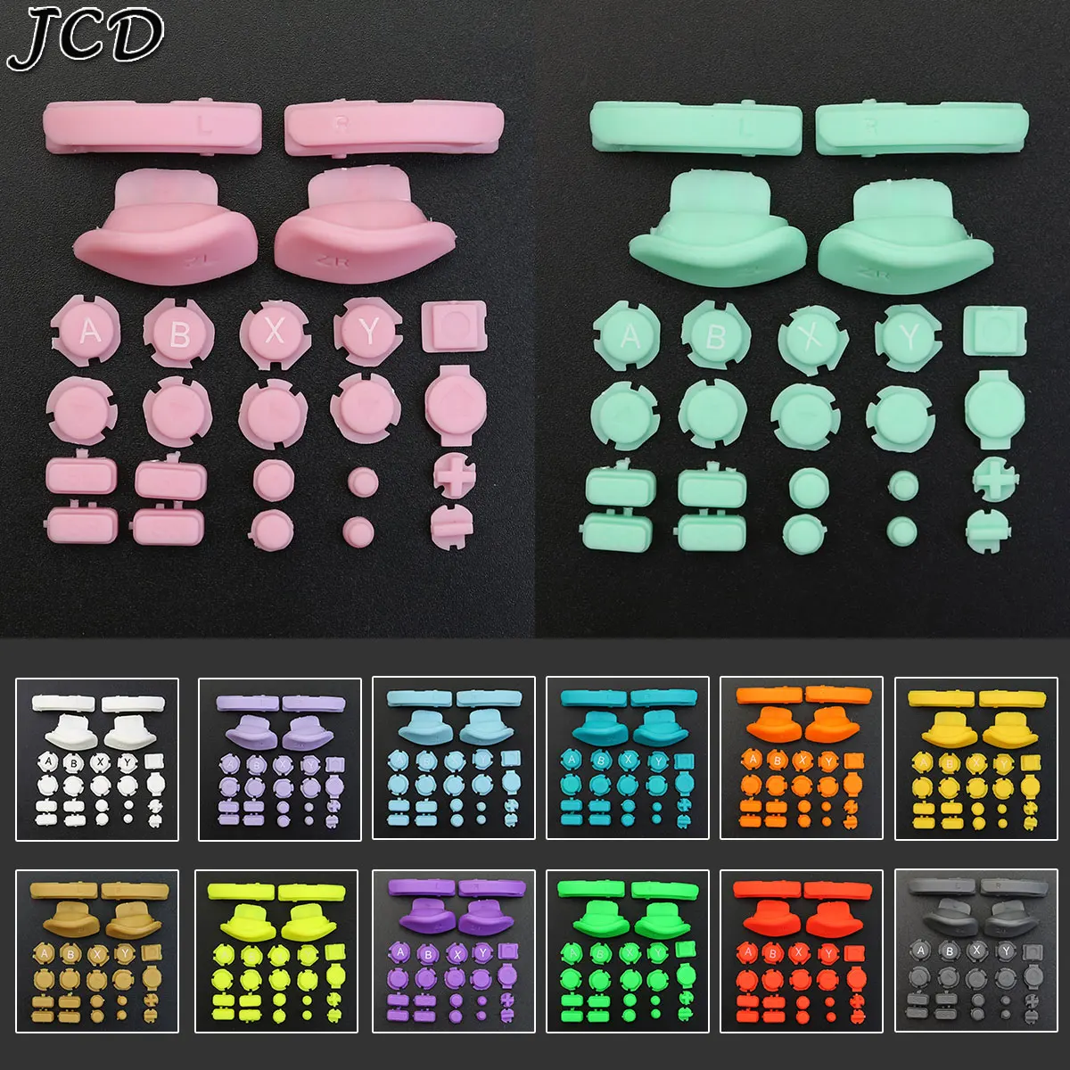 JCD Replacement ABXY Direction Keys SR SL L R ZR ZL Trigger Full Set Buttons for Switch JoyCon